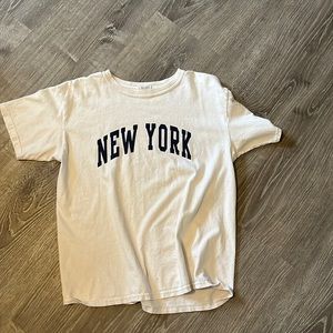 white and navy blue new york kids t-shirt